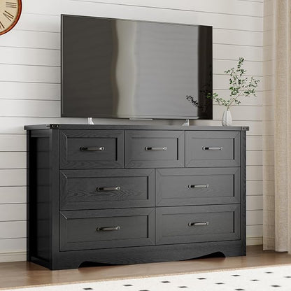 7-Drawer Dresser for Bedroom, Modern Wooden Chest of Drawers - Image 7