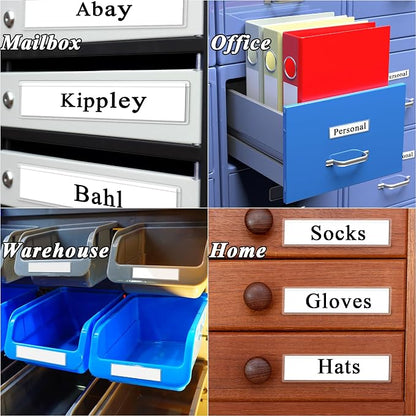 36 Pack 1.2" x 4.3" Self-Adhesive Label Holders Index Card Pockets - Image 7