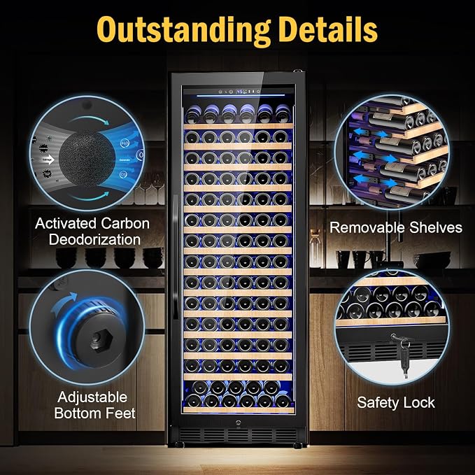 Wine Fridge Freestanding, 173 Bottles 24 Inch Wine Cooler Refrigerator - Image 5