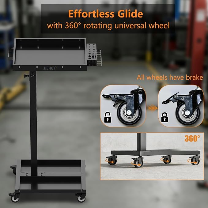 DEHOYI Adjustable Height Metal Tool Cart - Image 5