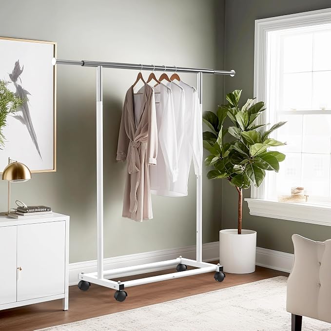 Simple Houseware Standard Rod Garment Clothing Rack, Extendable Width from 30 - Image 2