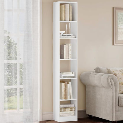 Hzuaneri Bookcase, Tall Narrow Bookshelf, Open Display Storage Shelf | Skinny by Hzuaneri