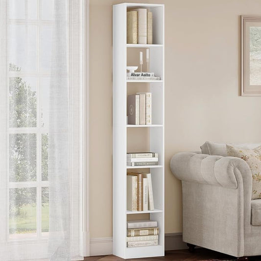 Hzuaneri Bookcase, Tall Narrow Bookshelf, Open Display Storage Shelf | Skinny by Hzuaneri