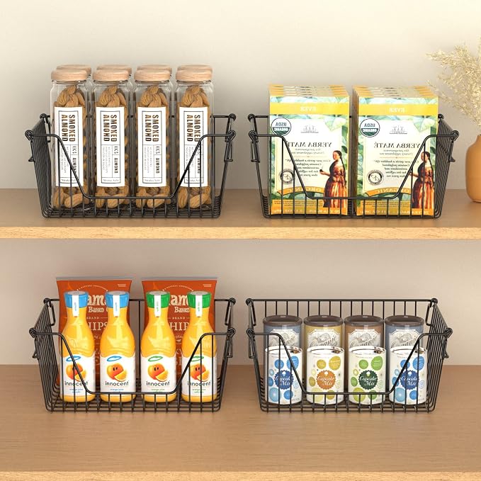 Slideep Wire Storage Baskets, Freezer Baskets Farmhouse Stackable Organizer - Image 5