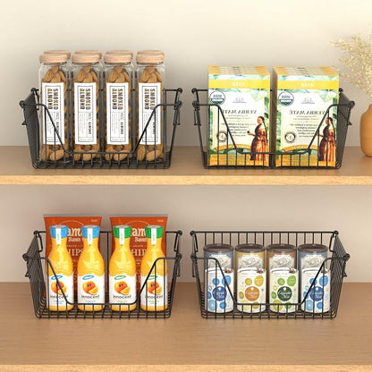 Slideep Wire Storage Baskets, Freezer Baskets Farmhouse Stackable Organizer - Image 5