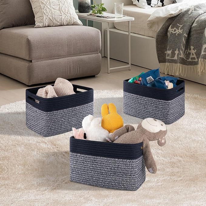 4 Pack Storage Baskets for Organizing, Woven Baskets for Shelves - Image 4