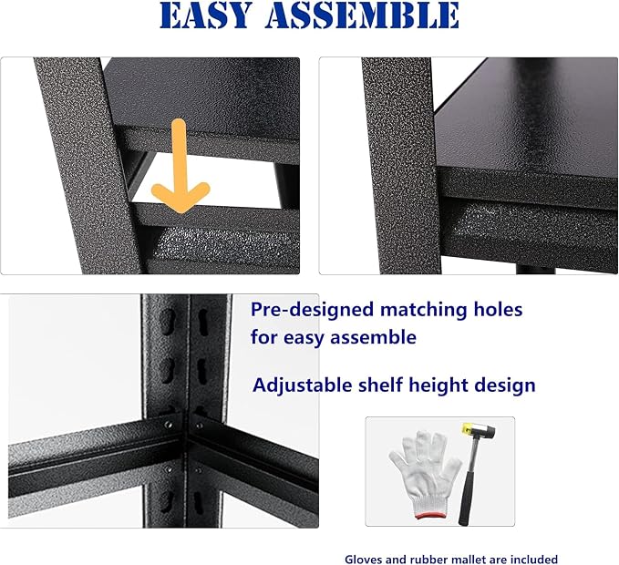 32" W Garage Shelving, 900LBS Loads Adjustable Garage Storage Shelves, 3-Tier - Image 4
