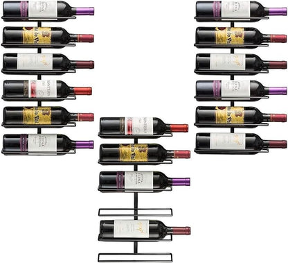 Sorbus Wall Mount Wine Rack – Holds 6 Bottles – Black Metal Wine Bottle Holder by Sorbus