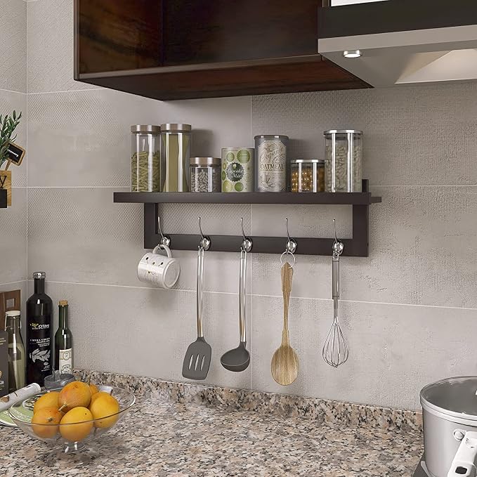SMIBUY Coat Hooks with Shelf Wall-Mounted, 29.2 Inch Entryway Coat Rack - Image 5