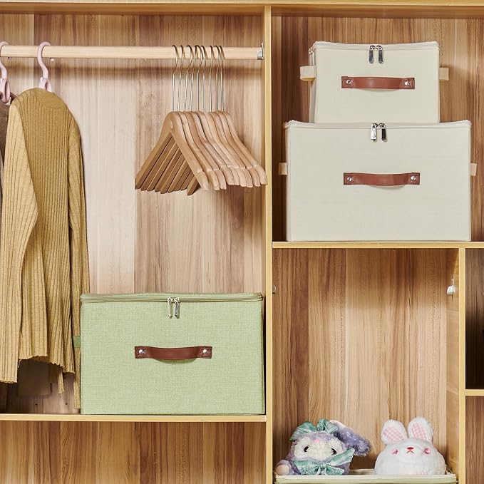 Storage Bins with Zipper Lids Decorative Lidded Baskets Boxes | Clothes - Image 5