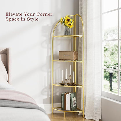 Crofy Foldable 4 Tier Corner Shelf, Metal Corner Plant Stand - Image 4
