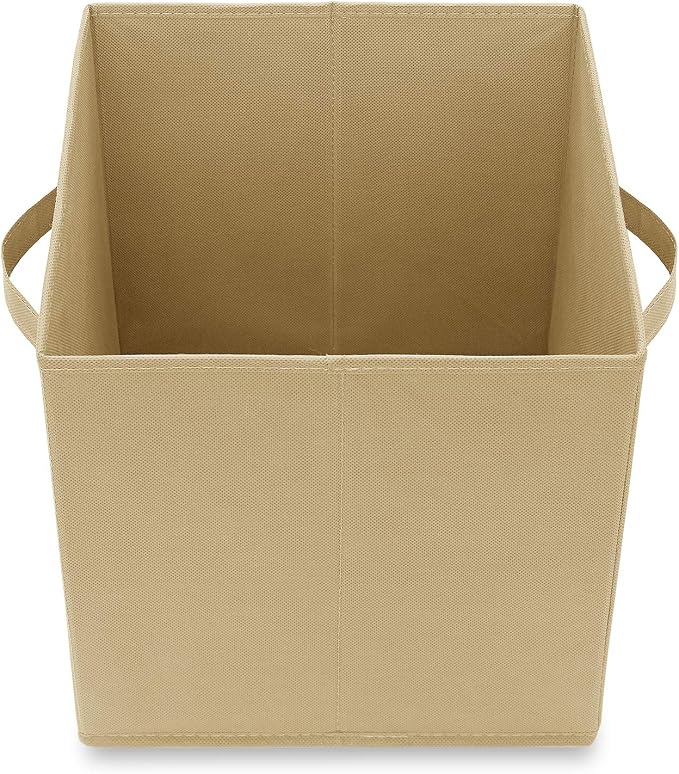 Casafield Set of 6 Collapsible Fabric Cube Storage Bins, Sandy Beige - Image 4
