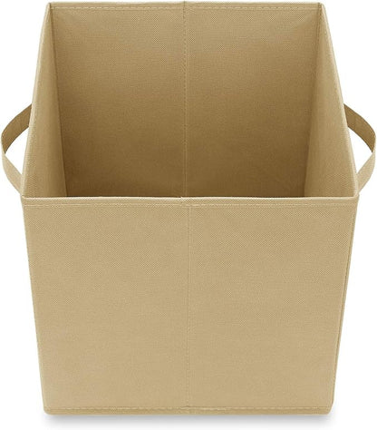 Casafield Set of 6 Collapsible Fabric Cube Storage Bins, Sandy Beige - Image 4