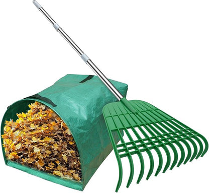 Gardzen 12 Tines Gardening Leaf Rake, Lightweight Steel Handle, Detachable by Gardzen