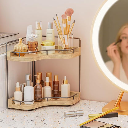 2-Tier Corner Bathroom Counter Organizer - Image 2