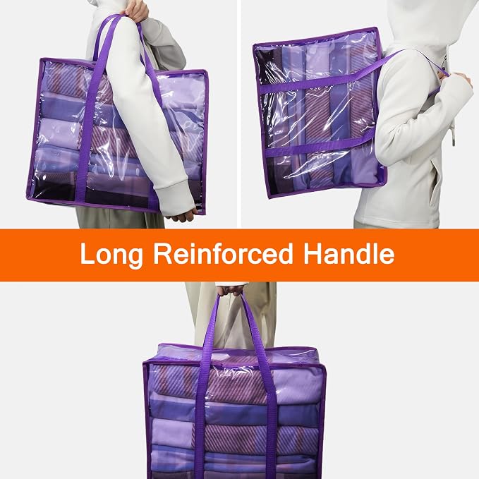 Vieshful 90L Clear Clothes Storage Bag Colorful Clothes Organizer - Image 4