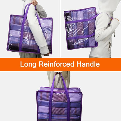 Vieshful 90L Clear Clothes Storage Bag Colorful Clothes Organizer - Image 4