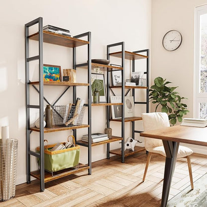 SUPERJARE Triple Bookshelf, Bookcase - Image 8