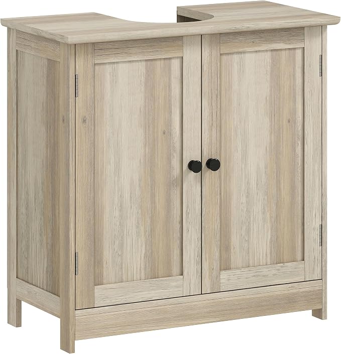 HOMCOM Under Sink Bathroom Cabinet, Pedestal Sink Storage Cabinet by HOMCOM