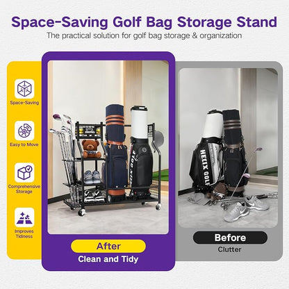 Golf Bag Storage Garage Organizer, Golf Bag Storage Stand and Other Golfing - Image 5