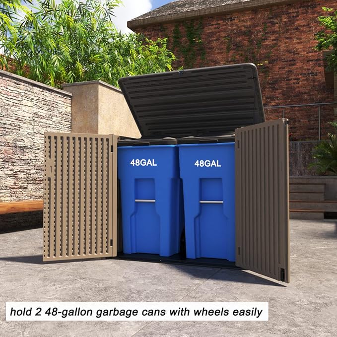 Large Horizontal Storage Sheds, 38 cu.ft Resin Garden Shed Weather Resistance - Image 4