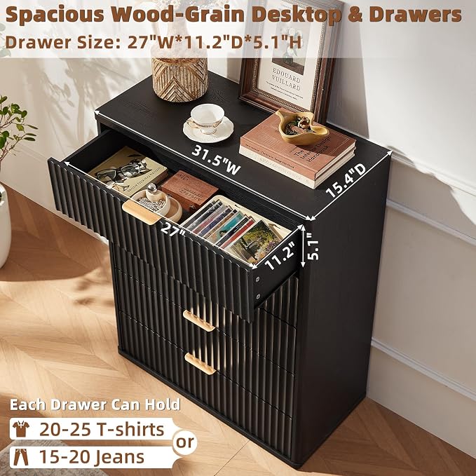 LEYAOYAO Fluted 5 Drawers Dresser - Image 6