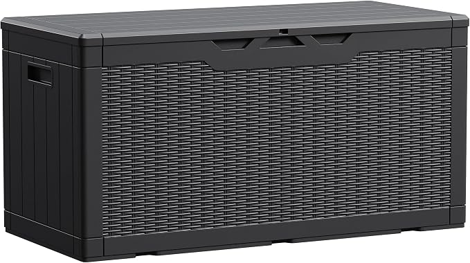 Devoko 100 Gallon Waterproof Large Resin Deck Box Indoor Outdoor Lockable by DEVOKO