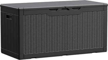 Devoko 100 Gallon Waterproof Large Resin Deck Box Indoor Outdoor Lockable by DEVOKO