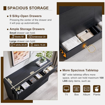 ACCOHOHO Modern 9 Drawer Dresser - Image 4