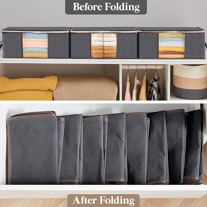 Lifewit 6 Pack Clothes Storage Bag, Foldable Storage Bin Closet Organizer - Image 5