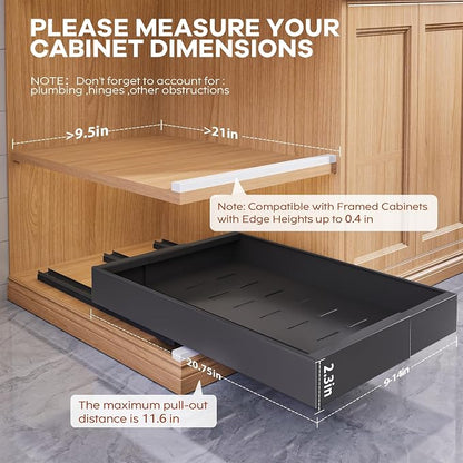 Seinloes 4 Pack Expandable Pull Out Cabinet Organizer 21" Deep - Image 3