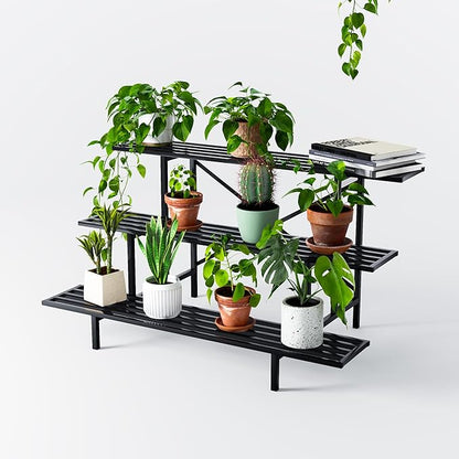 Zhongma 3 Tier Sturdy Metal Plant Stand, L45.67 x W26 x H23.6 inch, Heavy Duty - Image 6