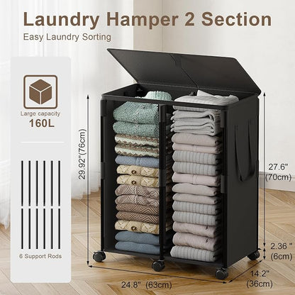 160L Double Laundry Hamper - Image 3