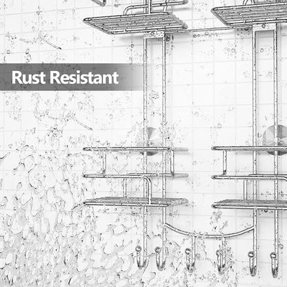 SRIWATANA Shower Caddy Organizer Hanging Over Head, Bathroom Shower Rack Hanger - Image 3