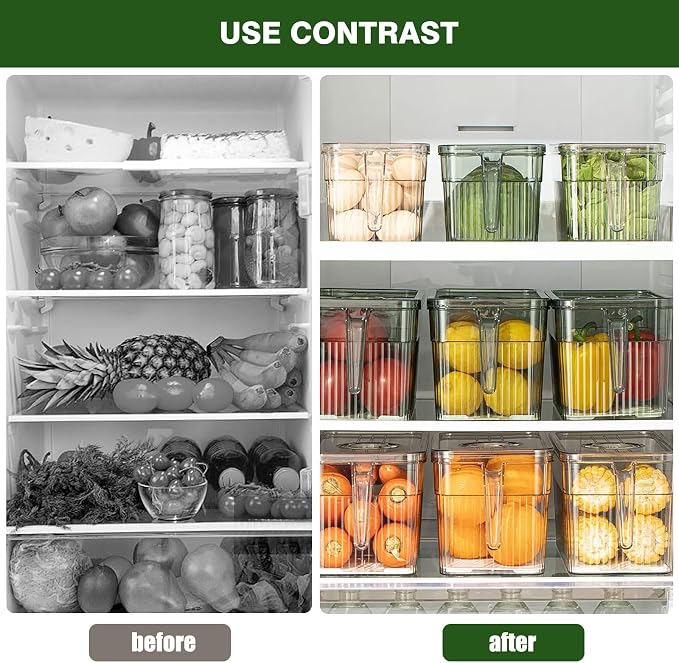 loobuu 2 Pack Stackable Food Storage Produce Saver Containers - Image 6