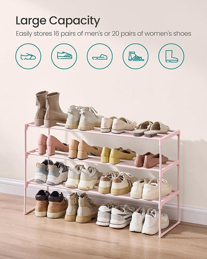 SONGMICS Shoe Rack, 3-Tier Shoe Organizer, Metal Storage Shelf, Upright or - Image 6