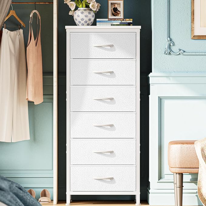 Huuger Tall Dresser for Bedroom, Stable 6 Drawer Dresser by Huuger