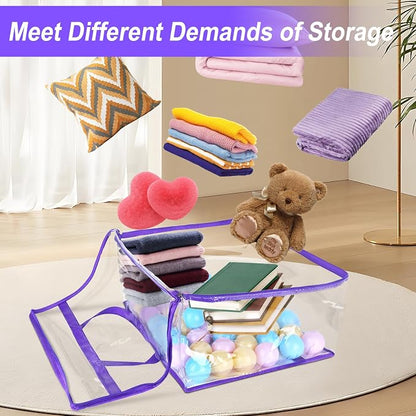 4 Pack Clear Zippered Storage Bags - Image 4