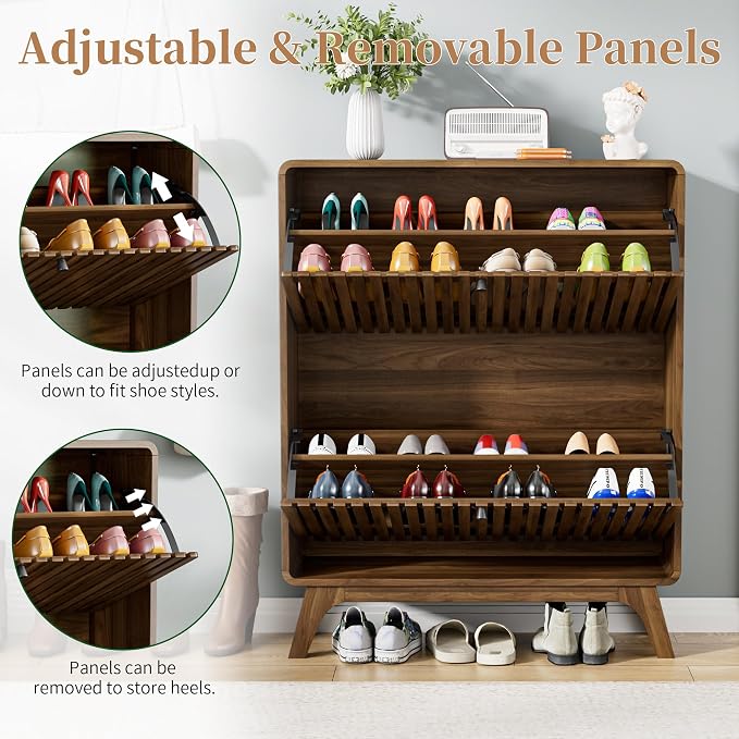 Jluomei Fluted Narrow Shoe Cabinet - Image 8