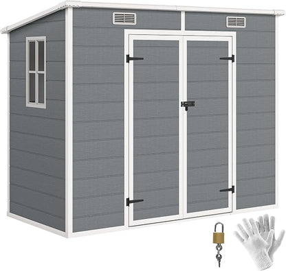 Outsunny 8' x 4' Outdoor Storage Shed, Waterproof Resin Plastic Shed by Outsunny
