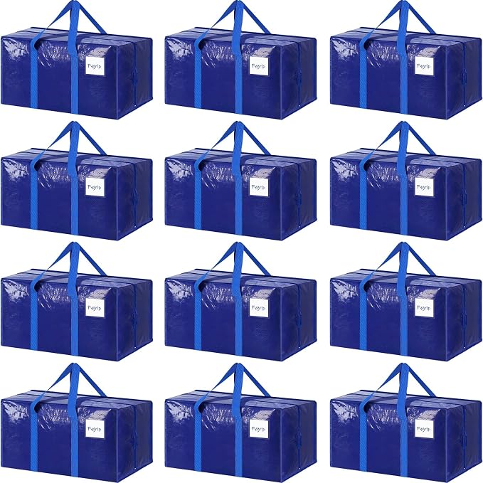 12 Pack Extra Heavy Duty Large Moving Bags by Fygrip