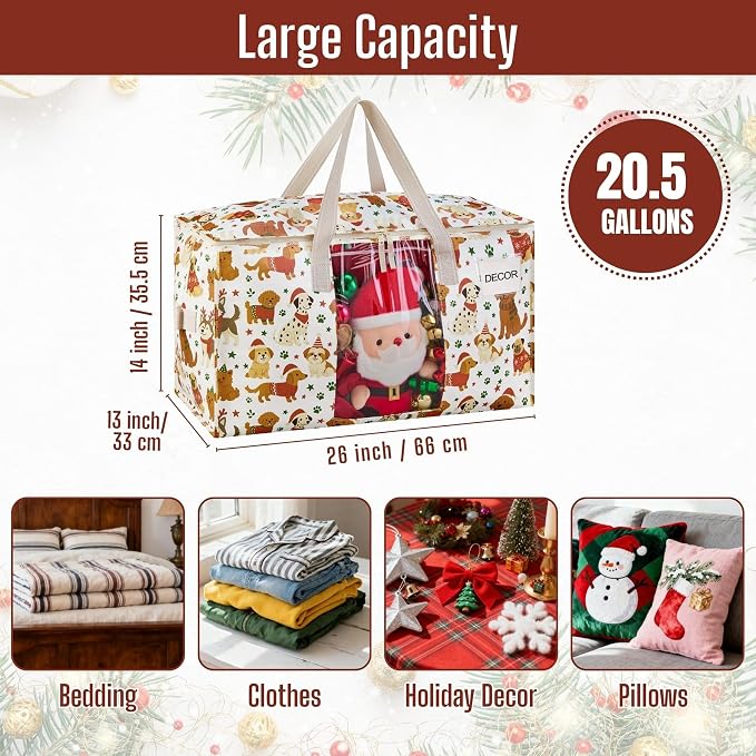 VENO 6 Pack Moving Bags, Large Christmas Storage Bins - Image 4