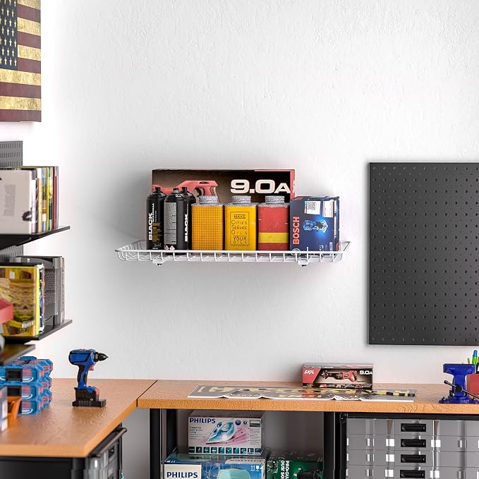 Ultrawall Wall Mounted Storage Shelf, Garage Shelves 24x12 Inch, Metal Shelf - Image 2