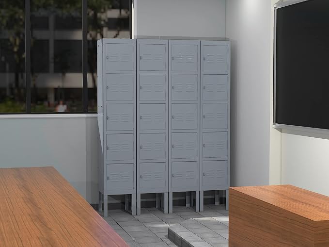 Metal Locker with 5 Doors, 5 Tier Steel Storage Lockers - Image 8