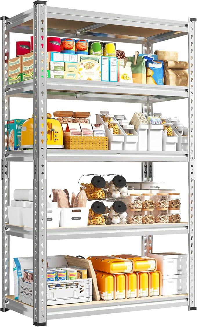REIBII Storage Shelves, 5-Tier Adjustable Waterproof Storage Rack by REIBII