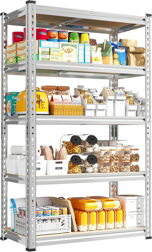 REIBII Storage Shelves, 5-Tier Adjustable Waterproof Storage Rack by REIBII