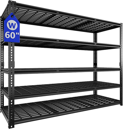 60" W Garage Shelving Heavy Duty, 5-Tier Storage Shelves, 3030LBS Adjustable - Image 9