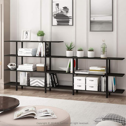 Furinno Turn-N-Tube 4-Tier Wide Display Shelf, Espresso/Black - Image 2