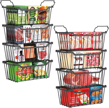 SUNALLY Freezer Organizer Bins, 8 Pack Stackable Chest Freezer Organizer by SUNALLY