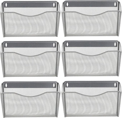 EASEPRES 6 Single Pocket Mesh Hanging File Organizer, Vertical Wall Mounted - Image 7